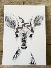 Mini kaart - Deer roze