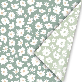 Cadeaupapier - Mille Fleurs petrol/salie