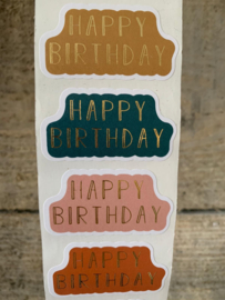 Stickers  Multi - Happy Birthday - 8 stuks