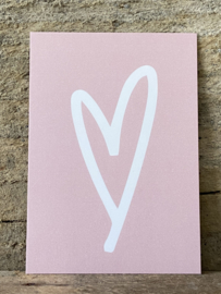 Mini kaart - Hart roze