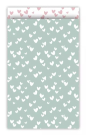 Cadeauzakje - Solo hearts mint/roze - 5 stuks