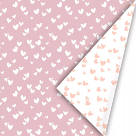 Cadeaupapier - Solo hearts - roze pastel/neon