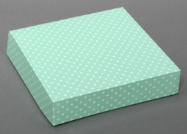 Cadeaudoosje - Mint met witte stipjes