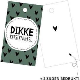 Cadeaulabel - Dikke kerstknuffel