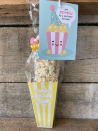 Popcorn cadeau - Just POPPIN’ By to say Happy Birthday