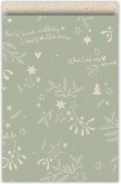 Cadeauzakje - Mistletoe Kisses - grasspaper/salie - 5 stuks