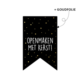 Sticker - Open maken met Kerst! - 5 stuks