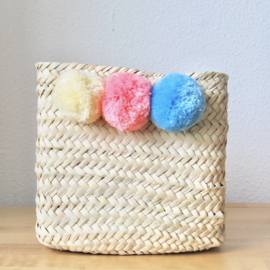 Pom pom square mini box Pastel color