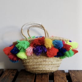 Double tassel basket White