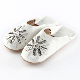 Kids’ sequin babouche White