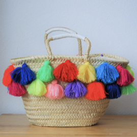 Double tassel basket White