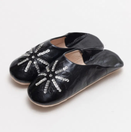 Kids’ sequin babouche Black