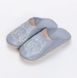Cat babouche Gray x White