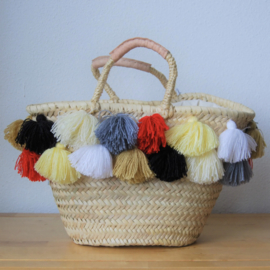 Double tassel basket Natural