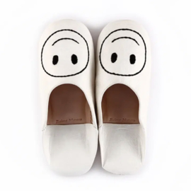 Kids’ smiley babouche White x Black