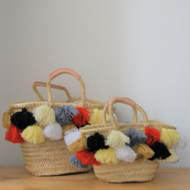 Double tassel basket White