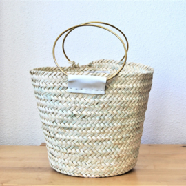 Round handle basket M White