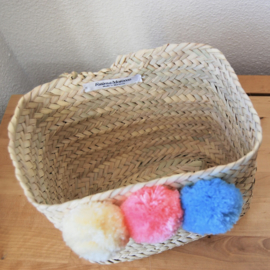 Pom pom square mini box Pastel color