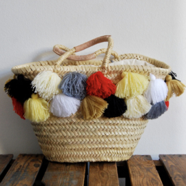 Double tassel basket Natural