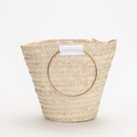 Round handle basket M White