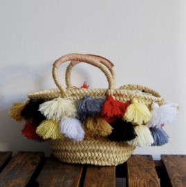 Double tassel basket Natural