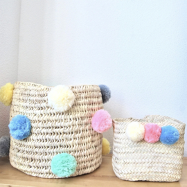 Pom pom square mini box Pastel color