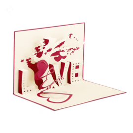 3D Pop-up Wenskaart: 'Love' met Cupido