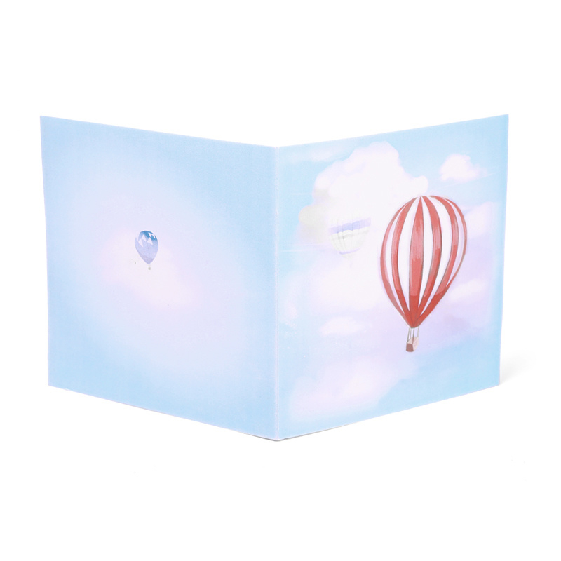 3D greeting card Colourful hot air balloons