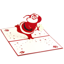 3D Pop-up Wenskaart: Grappige Kerstman