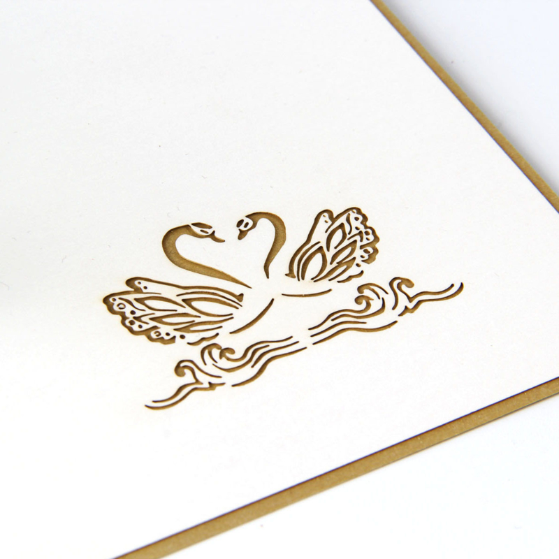 3D pop-up Love card Swan