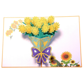 Pop up bloemenkaart Boeket Zonnebloemen