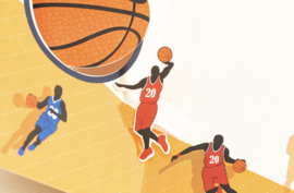 3D Felicitatie kaart basketbal For you