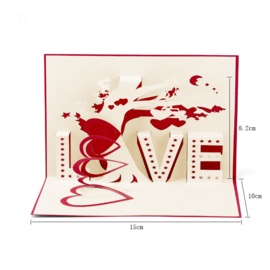 3D Pop-up Wenskaart: 'Love' met Cupido