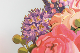 3D Pop-up Wenskaart: Bloemboeket in Vaas