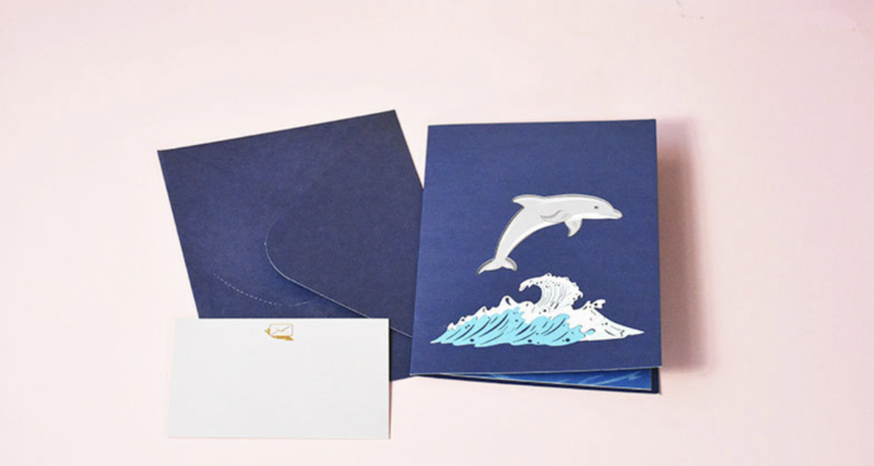 3D Pop up XL dierenkaart Dolfijn - Zwemdiploma - Felicitatie - Verjaardagskaart