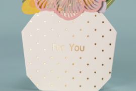 3D Pop-up Wenskaart: Bloemenboeket met 'For you'