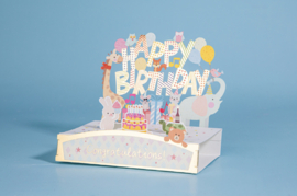 3D Pop-up Verjaardagskaart: Happy Birthday met Dieren
