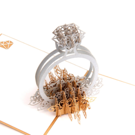3D Pop-up Wenskaart: Verlovingsring