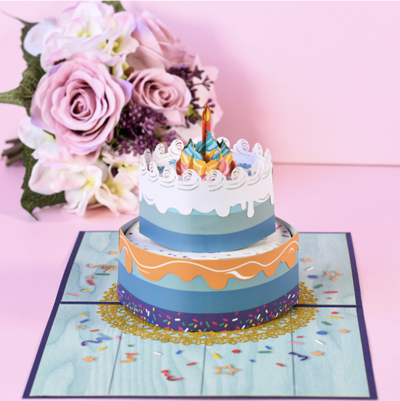3D Pop up XL Verjaardagskaart Grote taart - Happy Birthday!