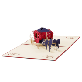 3D Pop-up Huwelijkskaart Trouwkoets
