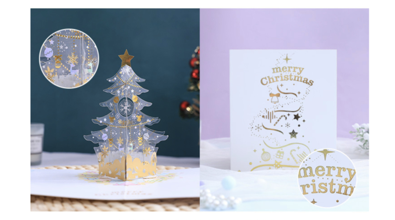 3D Pop up kerstkaart Silver Kristal Kerstboom