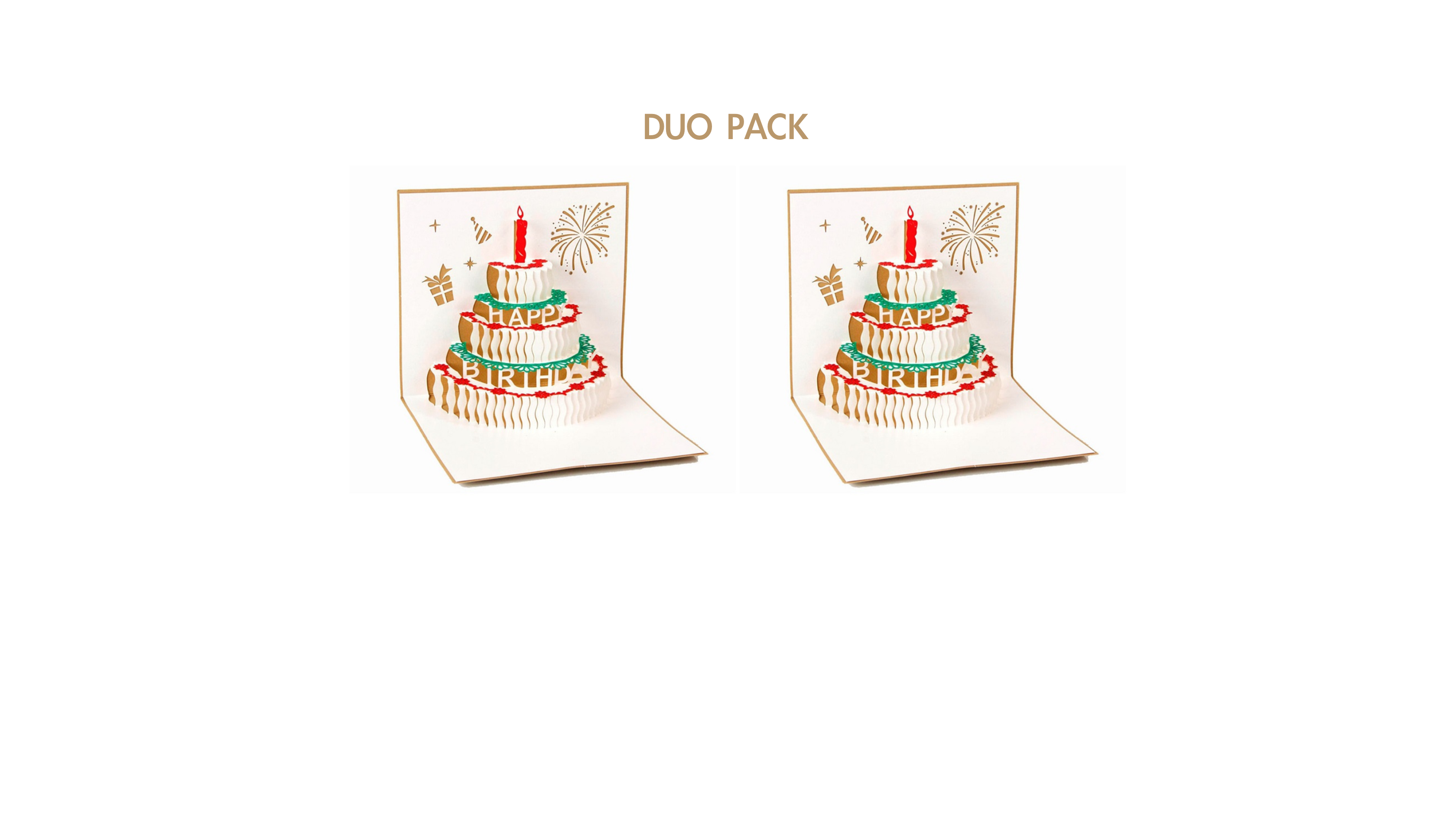 3D Pop-up Birthday Cake Greeting Card DUO PACK
