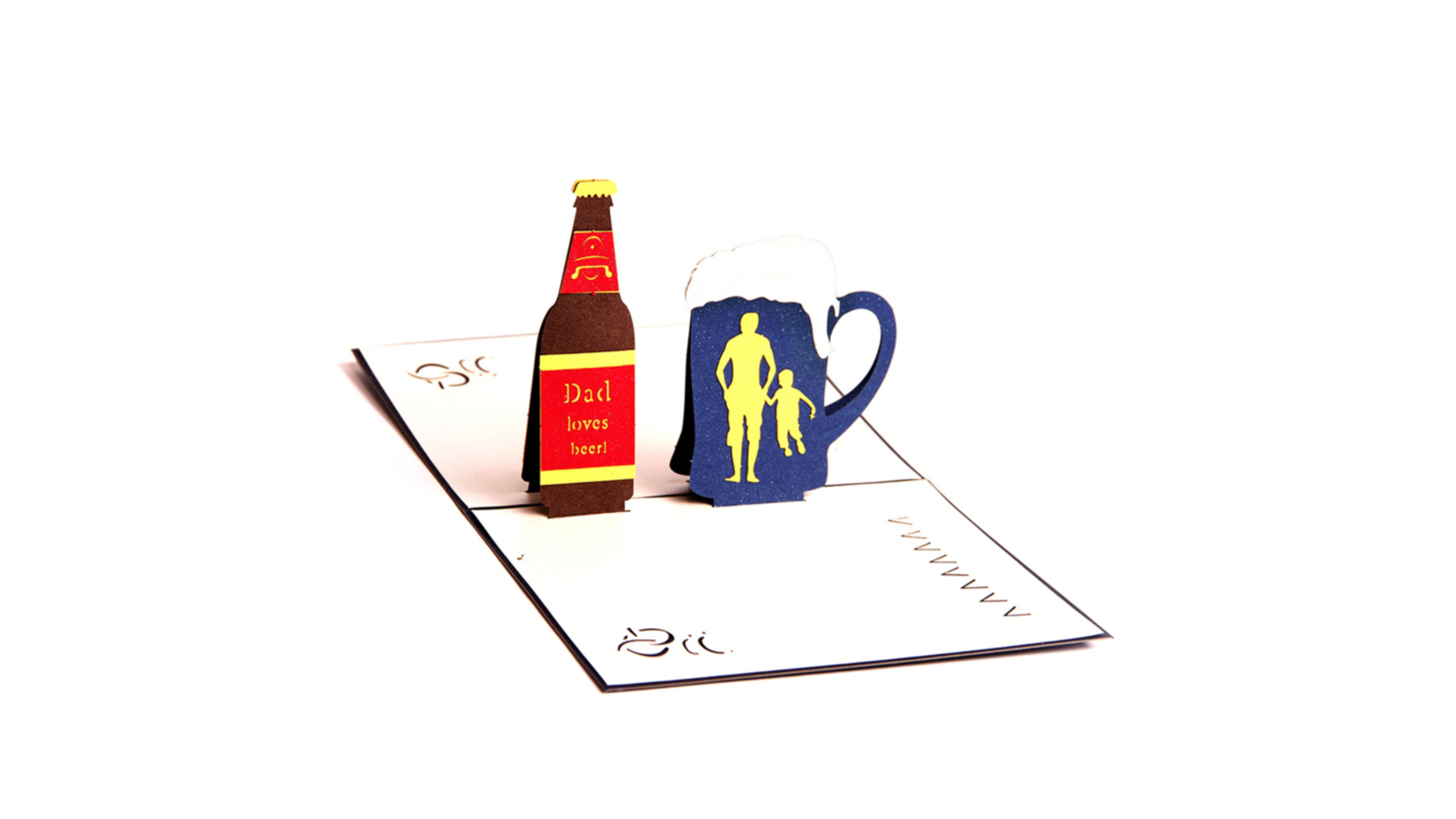 3D vaderdagkaart - papa houdt van bier