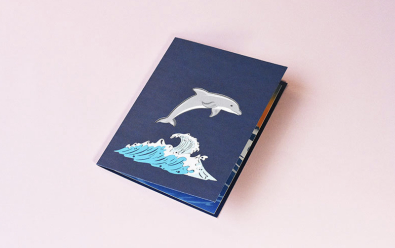 3D Pop up XL dierenkaart Dolfijn - Zwemdiploma - Felicitatie - Verjaardagskaart