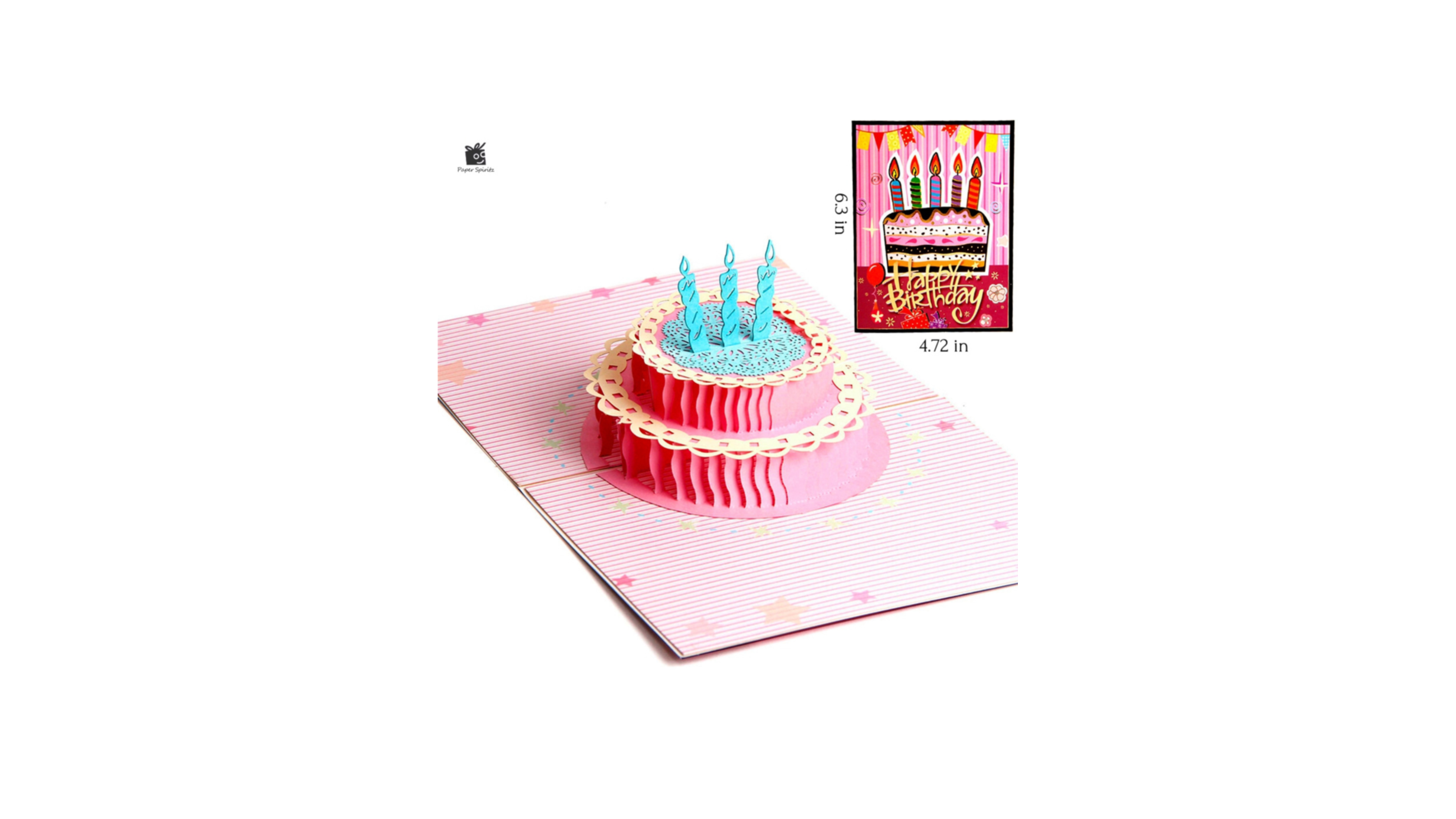 Pop up Verjaardagkaart Pink lady -Happy birthday met berichtpaneel