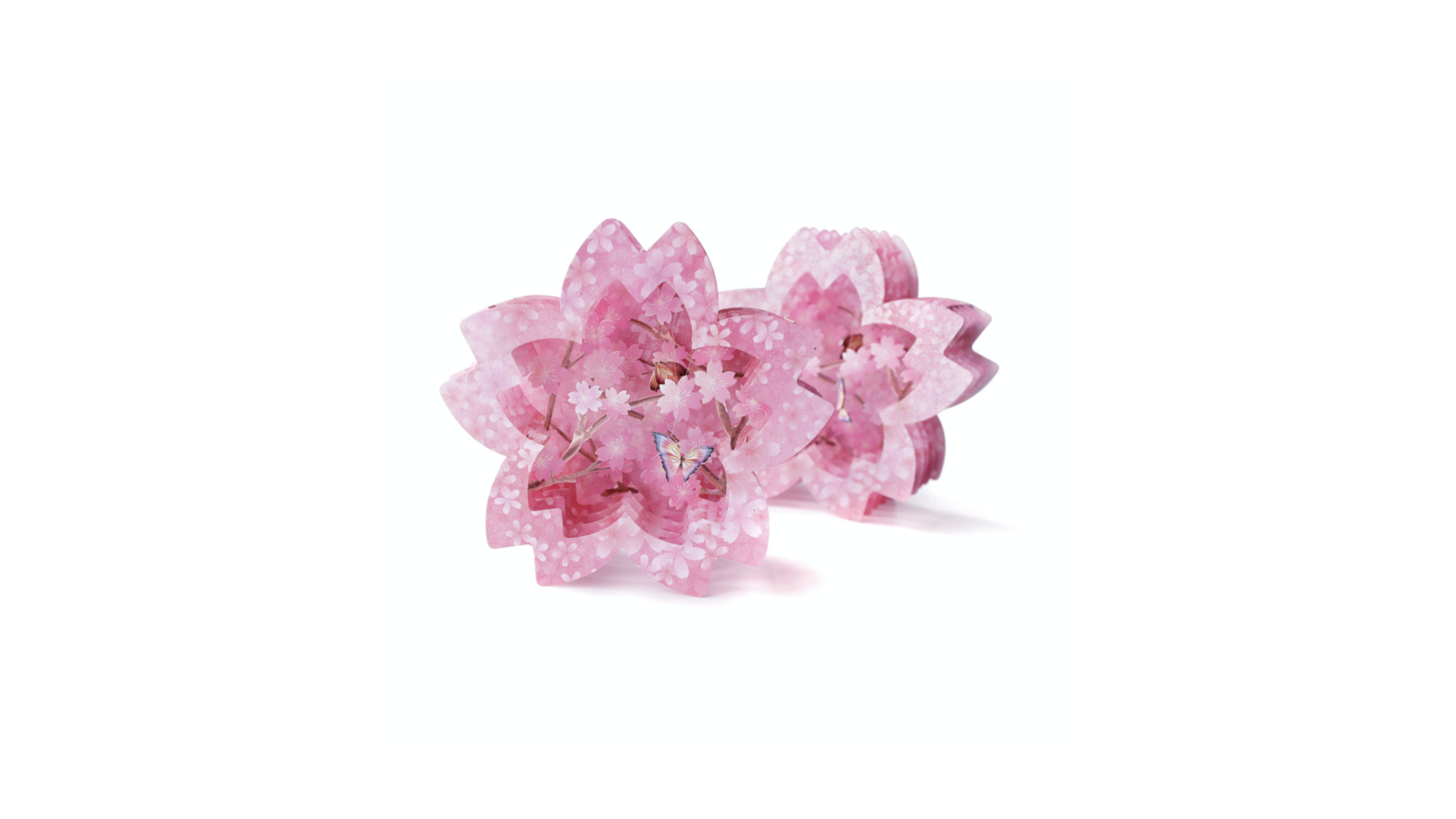 3D Sakura kersenbloesem met Vlinders en Bloemen