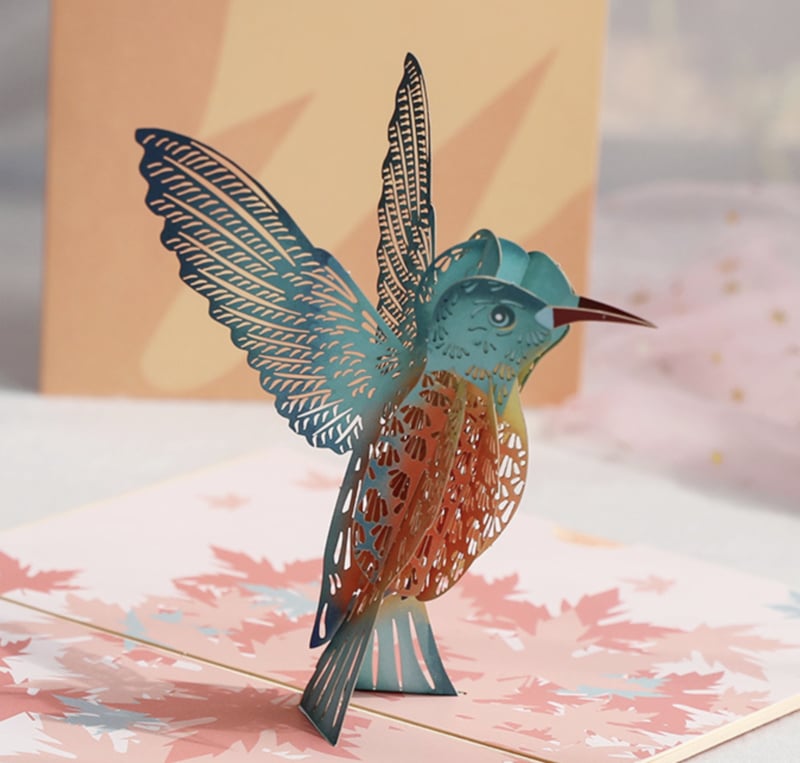 3D Pop up wenskaart Kolibrie