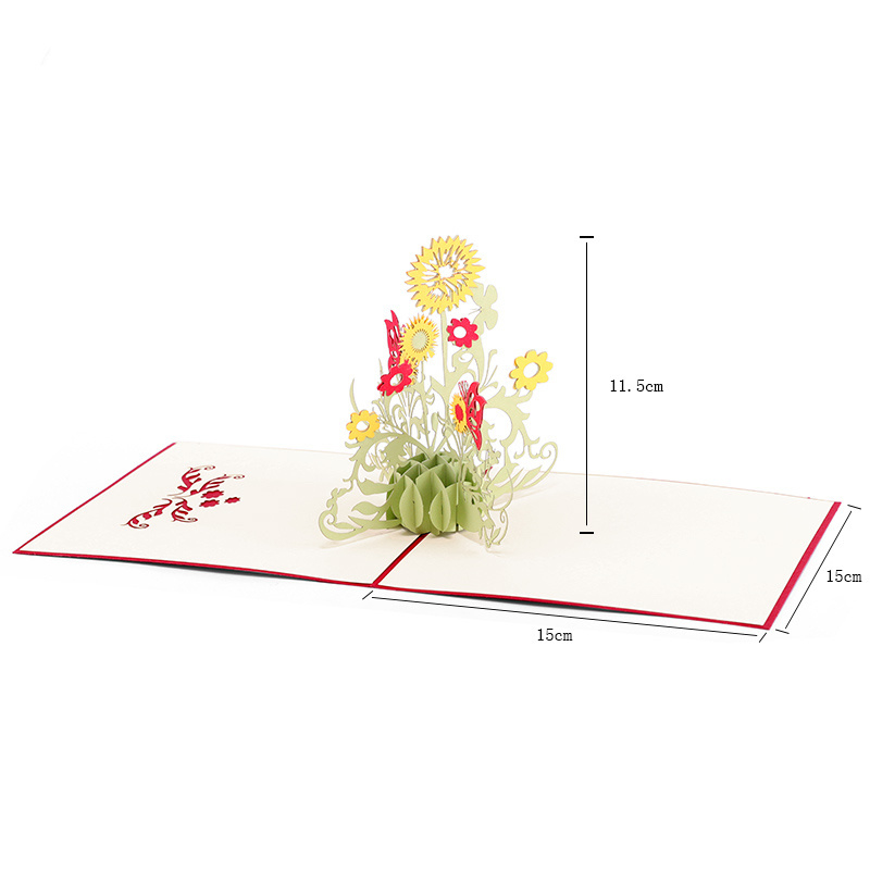 Zonnebloemen Pop-up Kaart - Een Stralend Gebaar