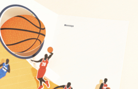 3D Felicitatie kaart basketbal For you