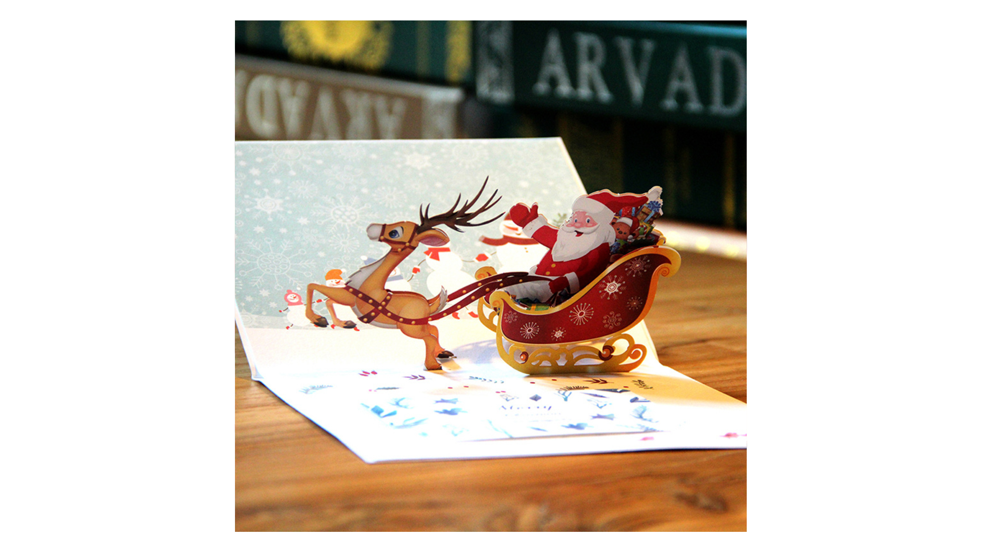 3D Pop-up Christmas card Cheerful Santa Claus